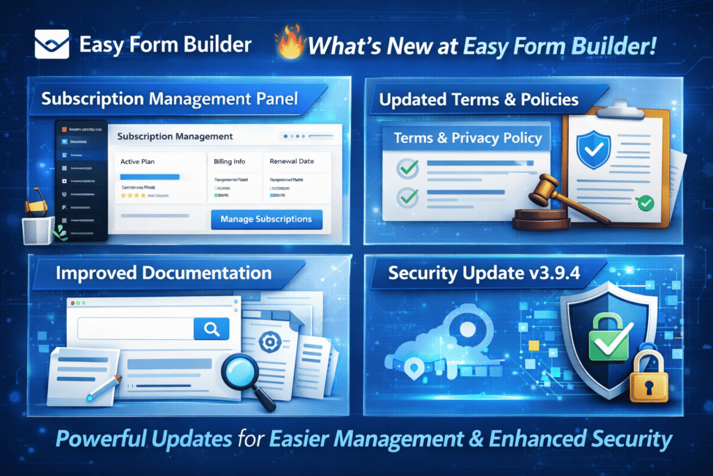 Entdecken Sie die Easy Form Builder 3.9.4-Updates